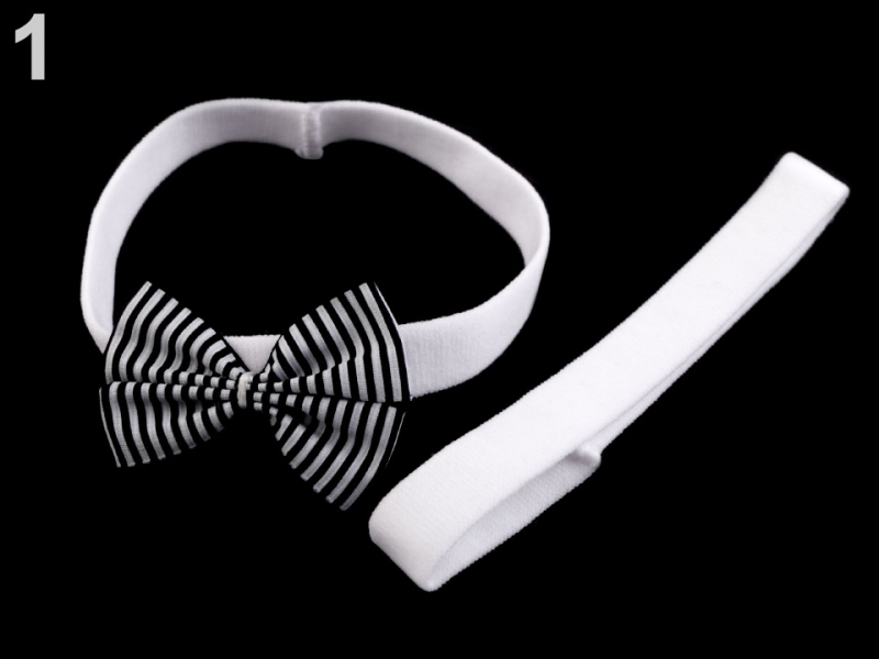 E-shop Sada detských elastických čeleniek s mašľou 2ks - biela